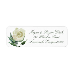 Megan Floral Calligraphy Wedding Return Address