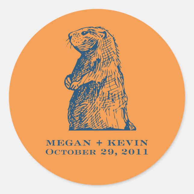 Megan + Kevin round Classic Round Sticker (Front)