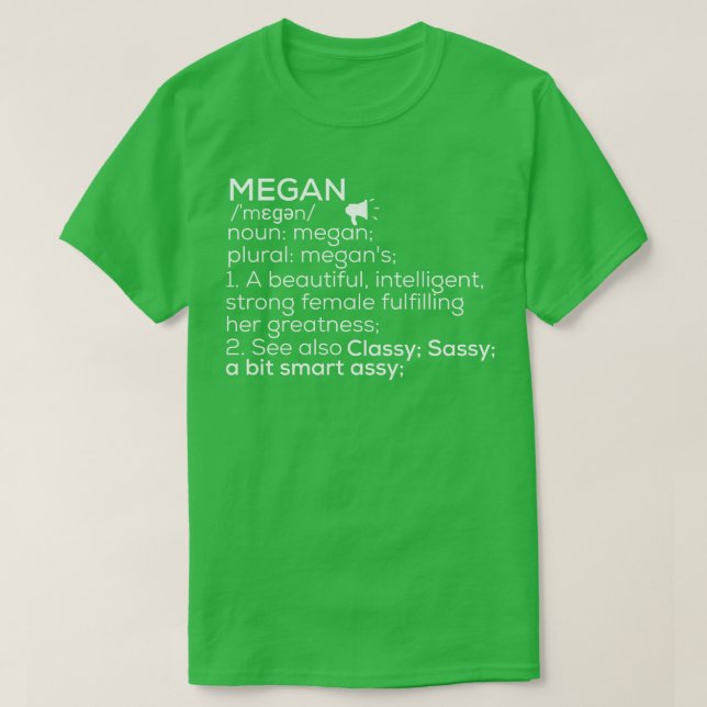 Megan Name Definition Megan Female Name 1 T-Shirt (Design Front)