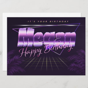 Megan Name First name pura retro card Birthday