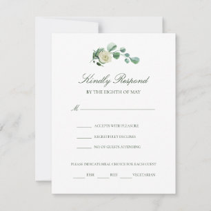 Megan Simple Elegant Meal Choice Wedding RSVP Card