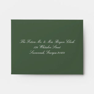 Megan Simple Green Return Address Wedding RSVP Envelope