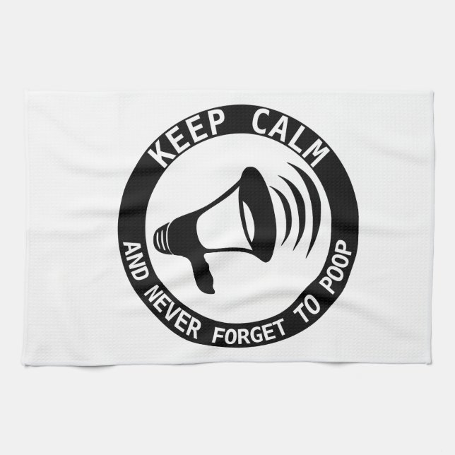Megaphone: Keep Calm And Never Forget Tea Towel (Horizontal)