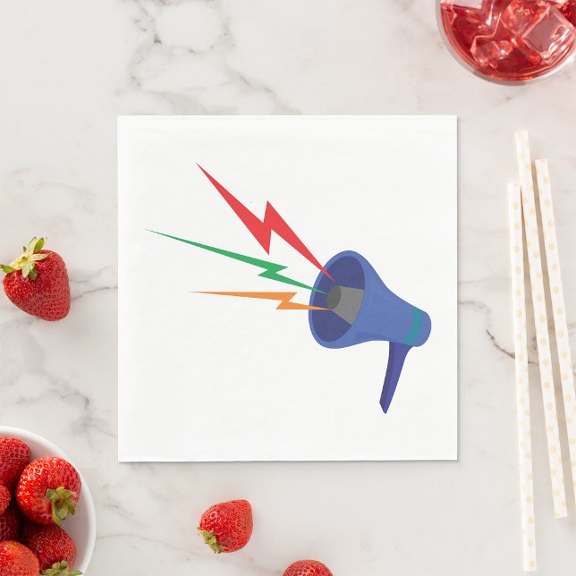 Megaphone Sound Waves Paper Napkins (Creator Uploaded)
