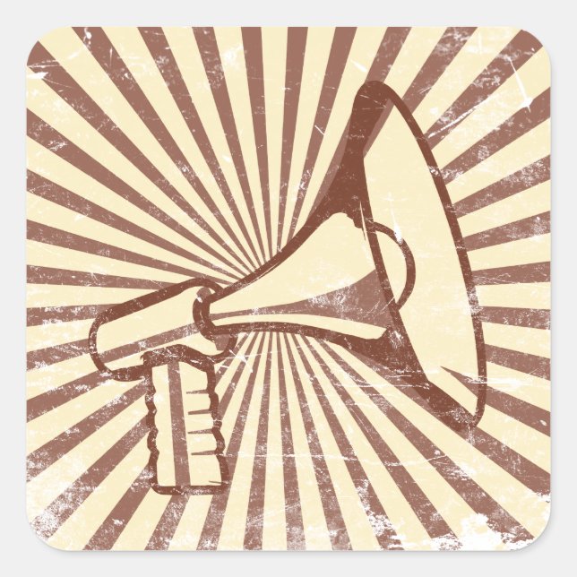 Megaphone Square Sticker (Front)
