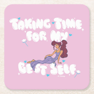 Megara - Taking Time For My Best Self Square Paper Coaster