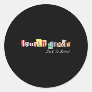 Megazine Letter Fourth Grade Teacher Kids Back To Classic Round Sticker