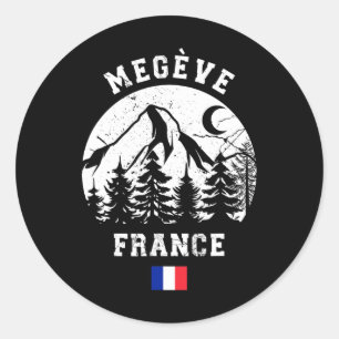 Megève France Alps Ski Resort Alpine Skiing French Classic Round Sticker