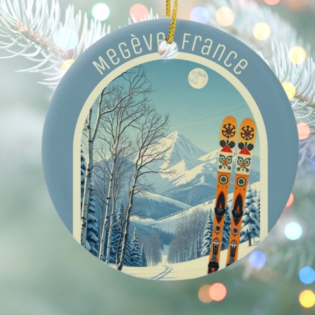 Megève France ski souvenir  Ceramic Tree Decoration (Creator Uploaded)