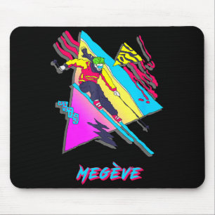 Megeve retro style skiing design with abstract mouse pad