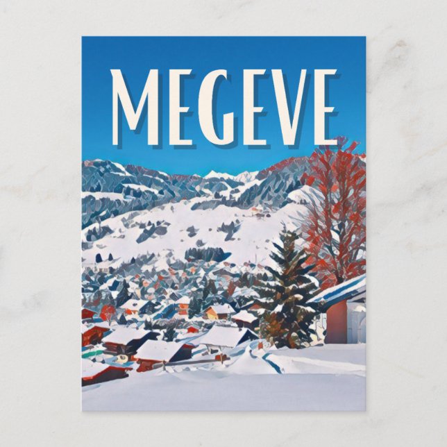 Megève Ski resort Postcard (Front)