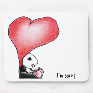 Megg: A cute panda - heart, I'm sorry Mouse Pad