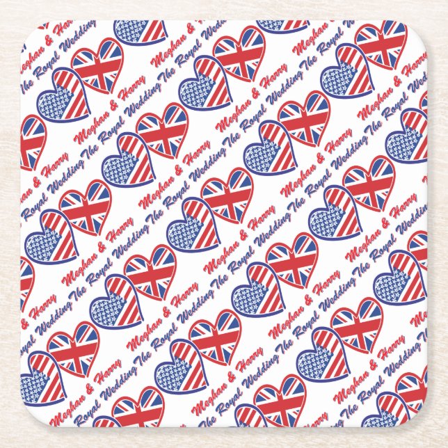 Meghan-and-Harrys Wedding Square Paper Coaster (Front)
