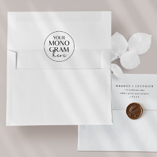 MEGHAN Black Monogram Wedding Invitation Envelopes