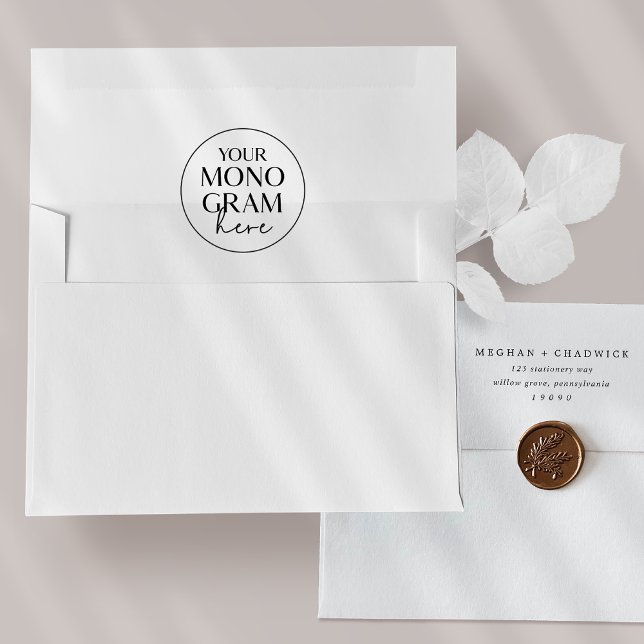 MEGHAN Black Monogram Wedding Invitation Envelopes (MEGHAN Black Monogram Wedding Invitation Envelopes)