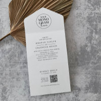 MEGHAN Black White QR Code Monogram Modern Wedding