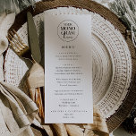 MEGHAN Monogram Black White Classic Simple Wedding Menu<br><div class="desc">This monogram black and white classic simple wedding menu card from the Meghan Collection is perfect for a personalised wedding. Give your wedding a premium branded look by uploading your custom wedding monogram or crest to the easy to use templates in the MEGHAN Collection by Fresh & Yummy Paperie. Easily...</div>