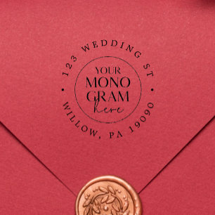 MEGHAN Unique Rubber Wedding Return Address Stamp