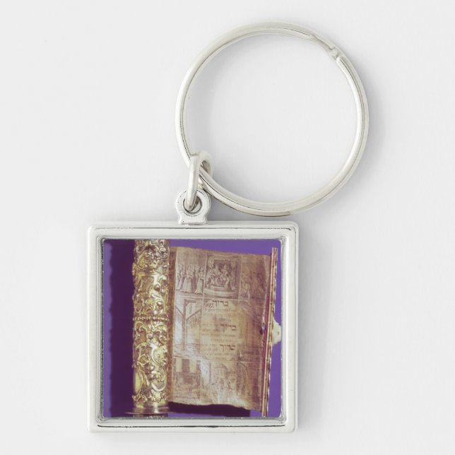 Megillah  in a silver case, Vienna, c.1715 Key Ring (Front)