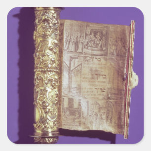 Megillah in a silver case, Vienna, c.1715 Square Sticker