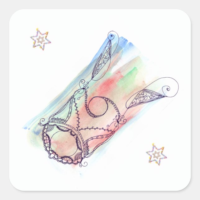 Megillah Scroll Case Purim  Square Sticker (Front)