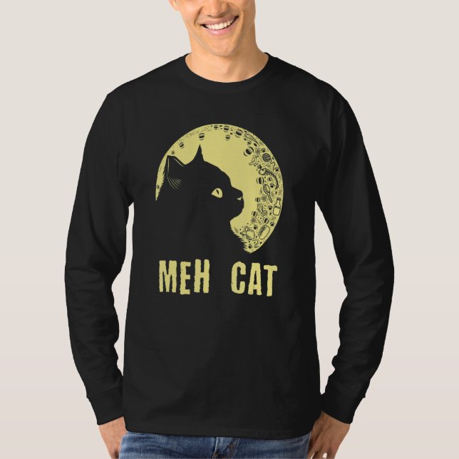 Meh Cat   Cat   Humor Kitten Introvert Cat Mom T-Shirt (Front)