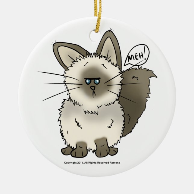 Meh Cat Christmas Ornament (Front)