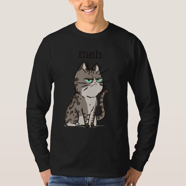 Meh Cat  Feline  Kitten Adorable Kitty T-Shirt (Front)