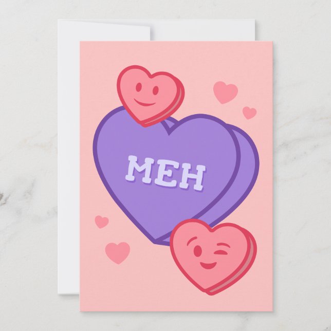 Meh – Conversation Heart Card (Front)