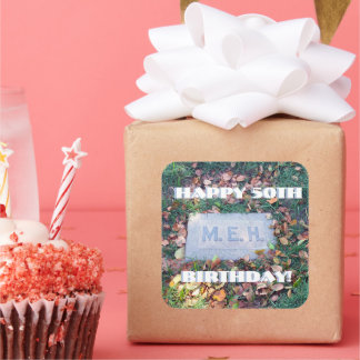 Meh Gravestone Morbid Humour Funny Custom Birthday Square Sticker