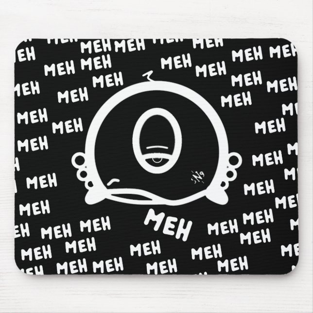 Meh One-Eyed Weird Creature Cartoon Character Mouse Pad (Front)