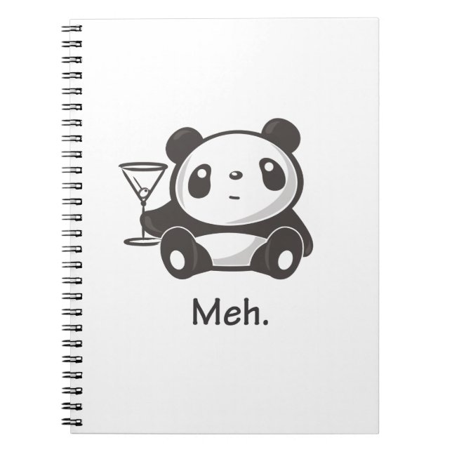 Meh Panda Spiral Notebook (Front)