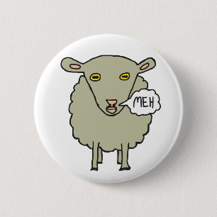 Meh Sheep 6 Cm Round Badge