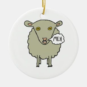 Meh Sheep Ceramic Tree Decoration