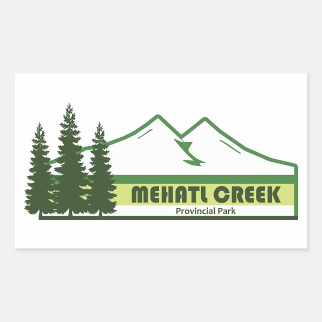 Mehatl Creek Provincial Park Green Stripes Rectangular Sticker (Front)