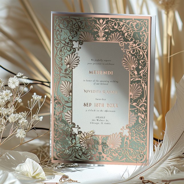 MEHENDI Ceremony Rose Gold Foil Accents Wedding (Creator Uploaded)