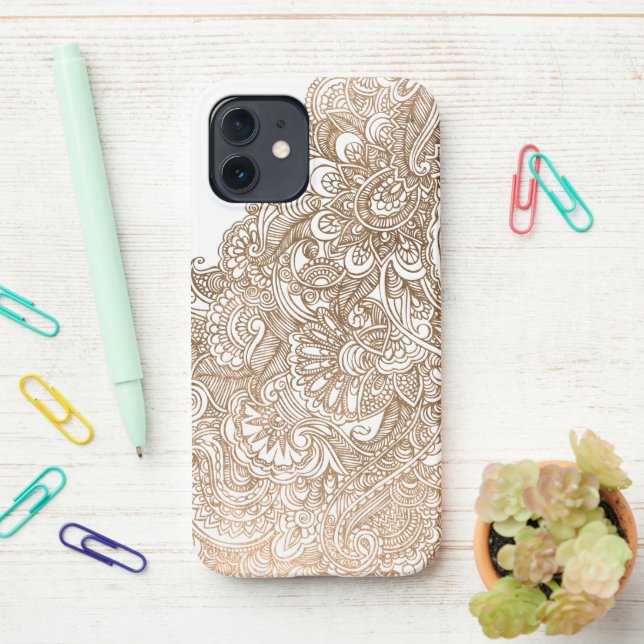 Mehendi Henna  iPhone Case (On Desk)