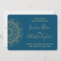Mehendi Indian Wedding Save the date hamsa Henna