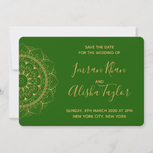 Mehendi Indian Wedding Save the date hamsa Henna