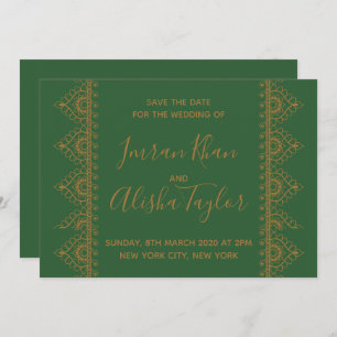 Mehendi Indian Wedding Save the date Invitation