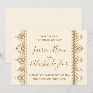 Mehendi Indian Wedding Save the date Invitation