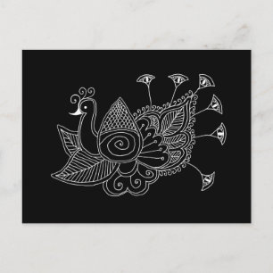Mehendi Peacock Postcard