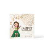Mehndi budget invite with cute Indian henna bride