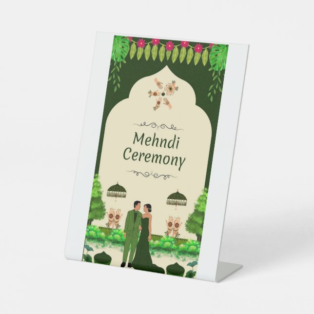 mehndi card pedestal sign (Front)