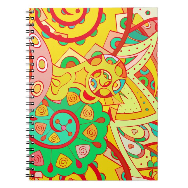Mehndi Doodle: Colourful Ethnic Texture. Notebook (Front)
