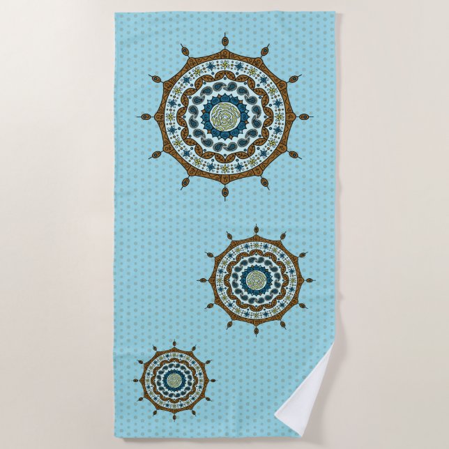 Mehndi Fantasy Copper Beach Towel (Front)