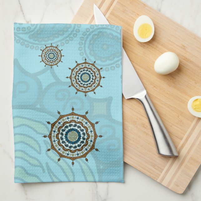 Mehndi Fantasy Copper Hand Towel (Quarter Fold)
