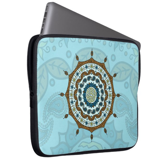 Mehndi Fantasy Copper Laptop Sleeve (Front Right)