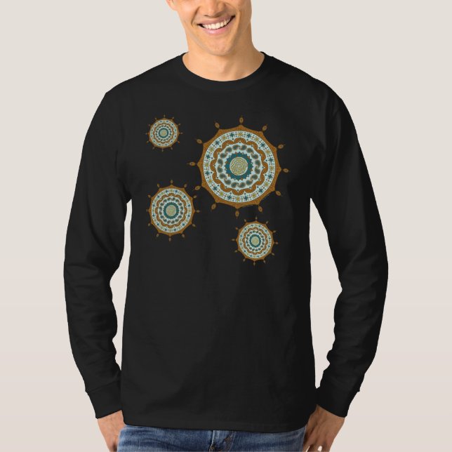 Mehndi Fantasy Copper Men's Dark Shirt (Front)