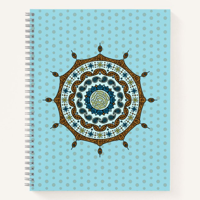 Mehndi Fantasy Copper Spiral Notebook (Front)